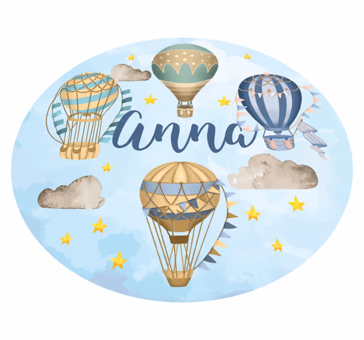 vinylový koberec s menom fantázia s balónom - Tenstickers