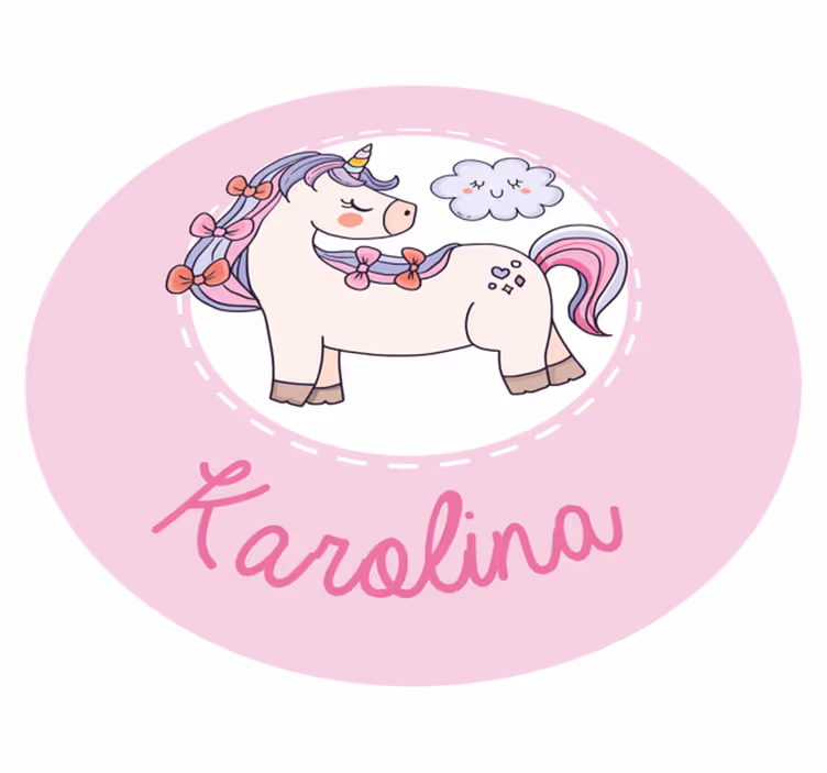 Vinylový koberec s menom jednorožec s menom - Tenstickers
