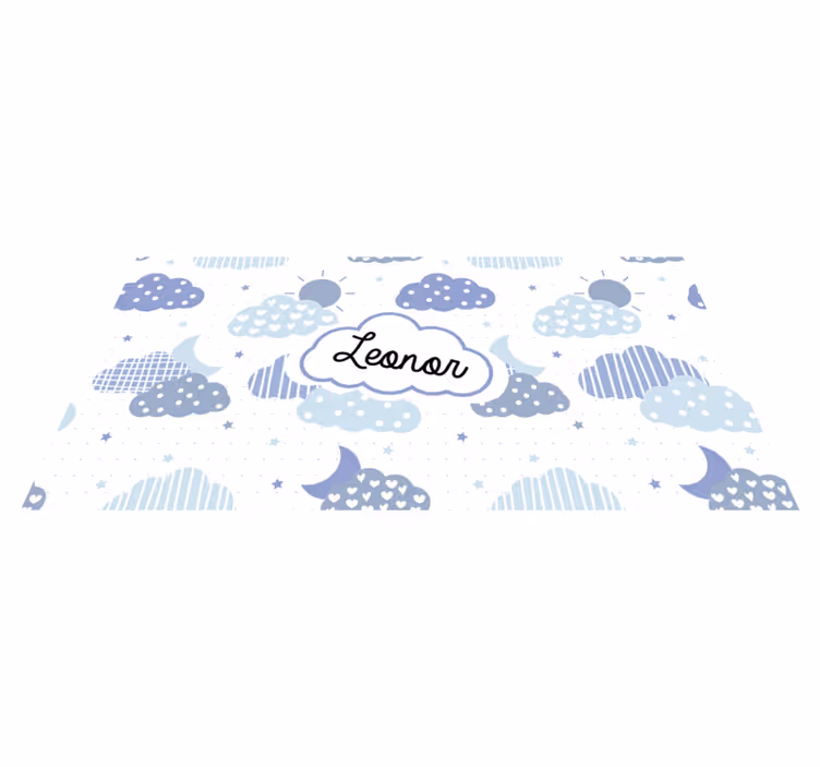 vinylový koberec s menom oblačný vzor - Tenstickers