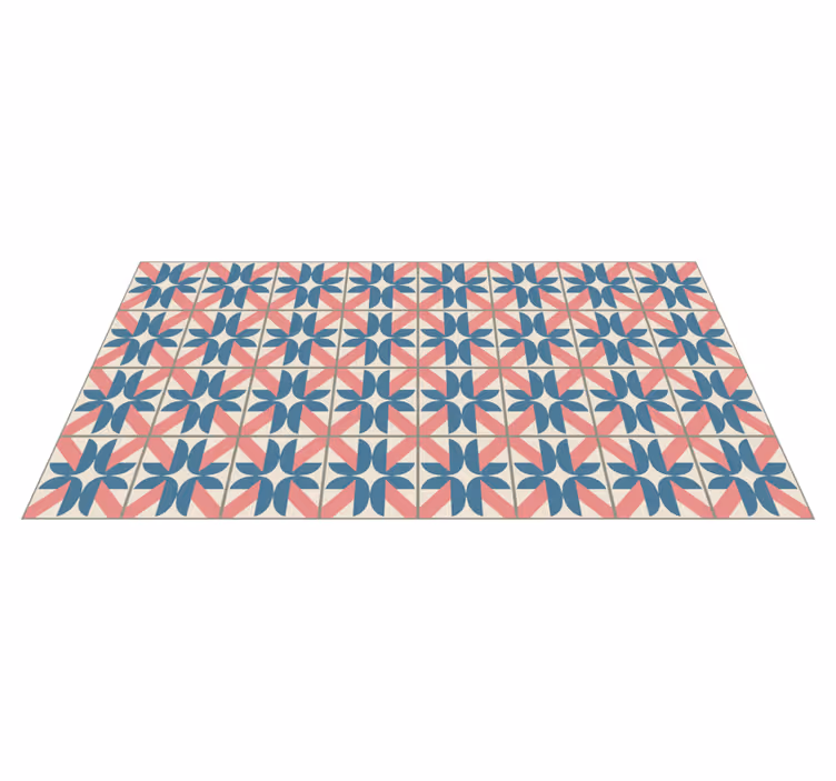vinylový koberec kachličky ružovo-modrý geometrický vzor - Tenstickers