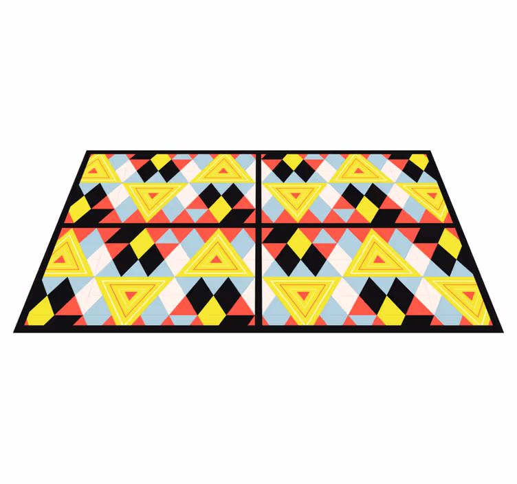 vinylový koberec s geometrickýmy tvarmi žiarivé trojuholníky - Tenstickers