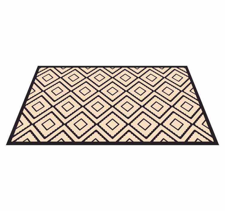 Sivý a béžový kosoštvorcový vzor, geometrický koberec - Tenstickers