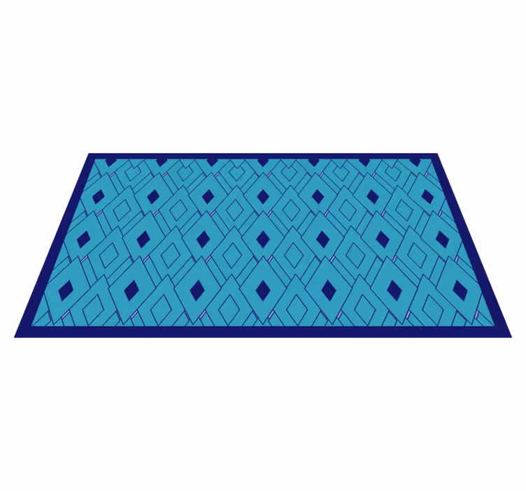 Vinylový koberec s geometrickými tvarmi modrých diamantov - Tenstickers