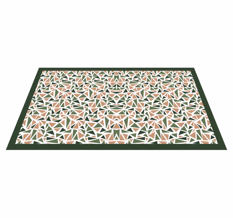 Zelené a hnedé severské trojuholníky geometrický koberec - Tenstickers