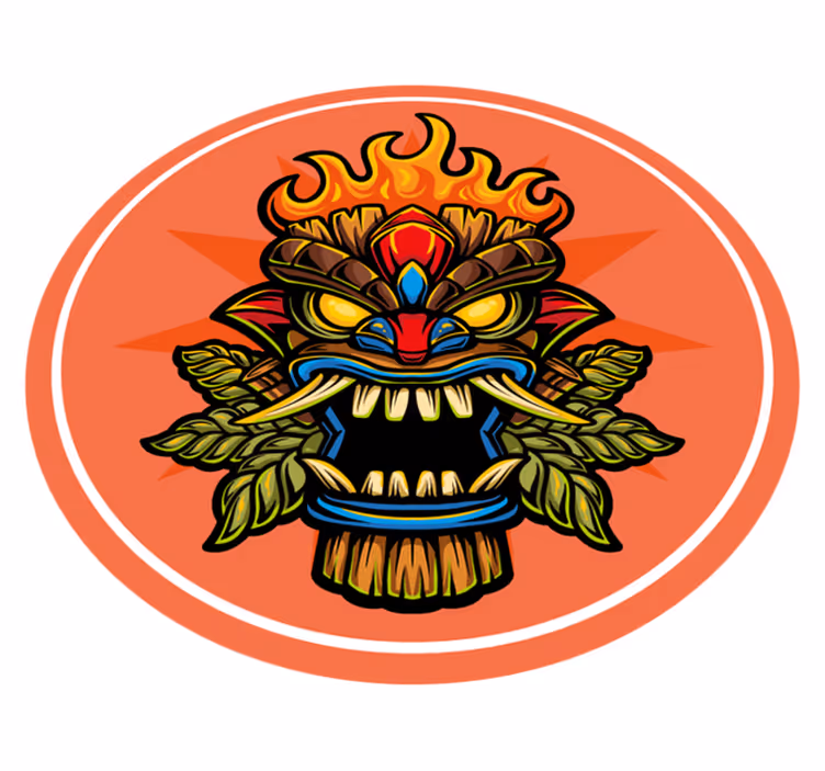 vinylový koberec pre mládež tiki maska - Tenstickers