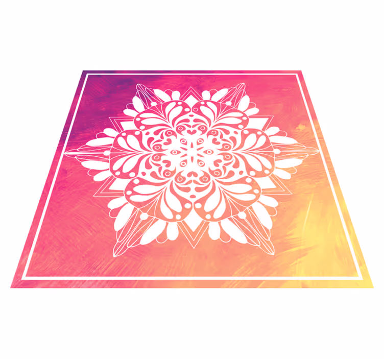 vinylový koberec mandala prepracované botanické aranžmán - Tenstickers
