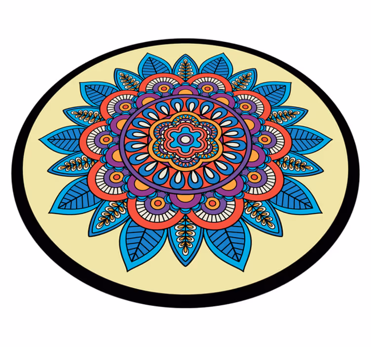 vinylový koberec mandala farebný kruhový motív - Tenstickers