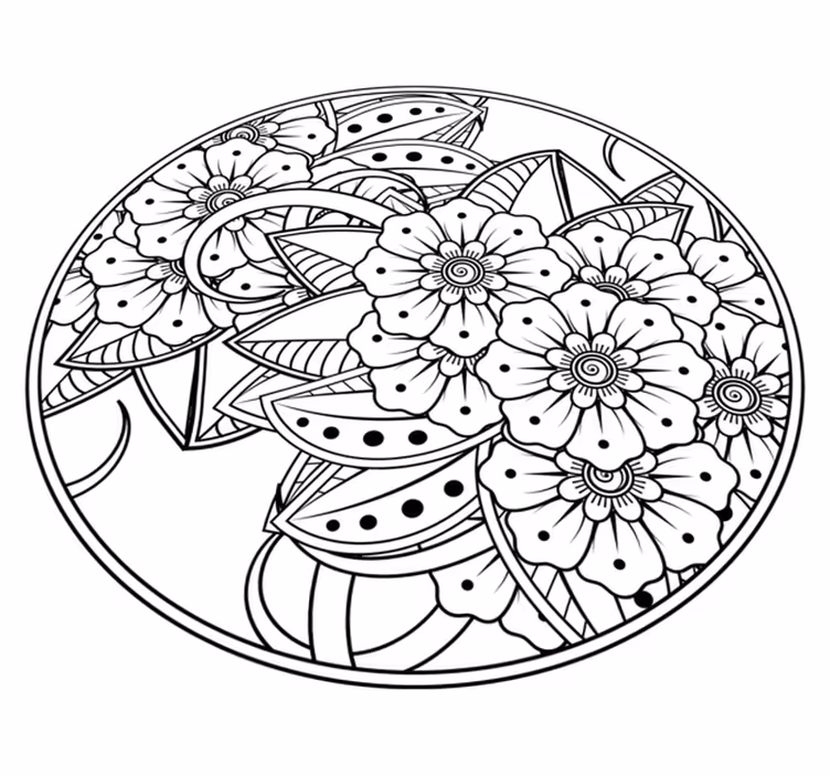 vinylový koberec mandala kvetinový štýl mandaly - Tenstickers