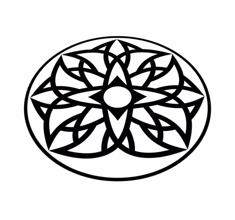 vinylový koberec mandala čiernobiely dizajn - Tenstickers