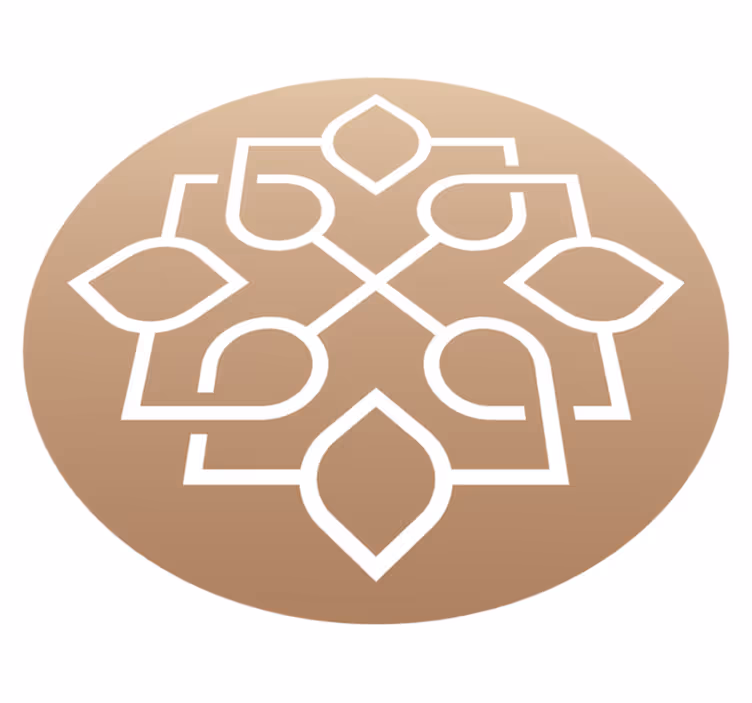 vinylový koberec mandala hnedý a biely motív - Tenstickers