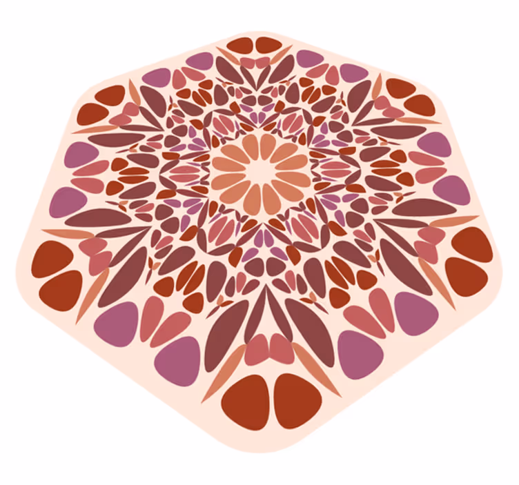 vinylový koberec mandala živý kvetinový prvok - Tenstickers