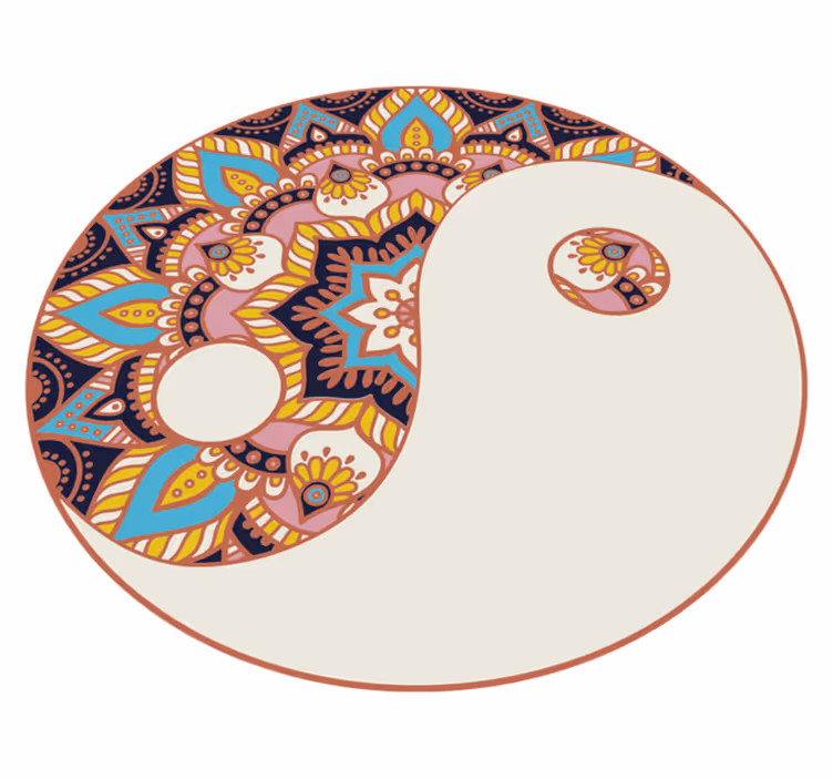 Farebný jing jang s vinylovým kobercom mandaly - Tenstickers