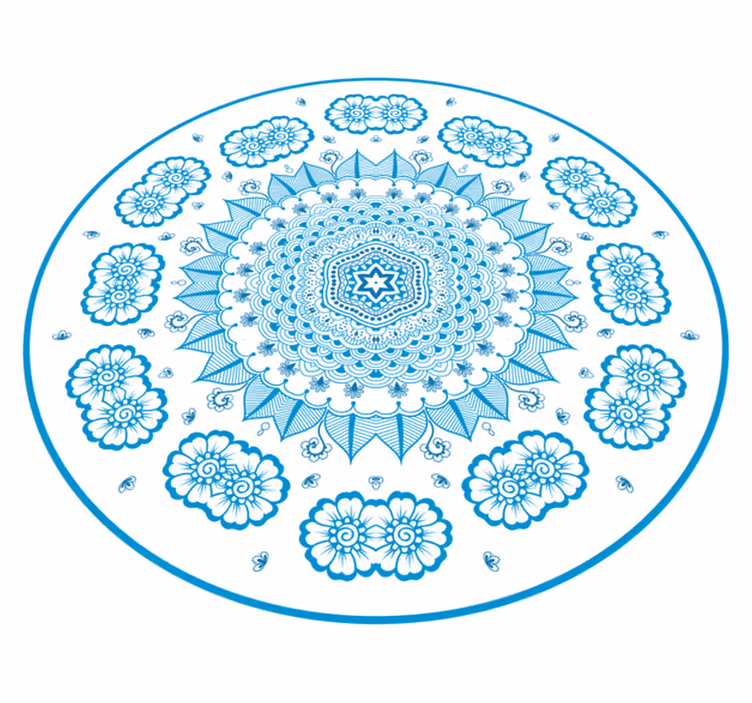 vinylový koberec mandala zložitá kvetinová inšpirácia - Tenstickers