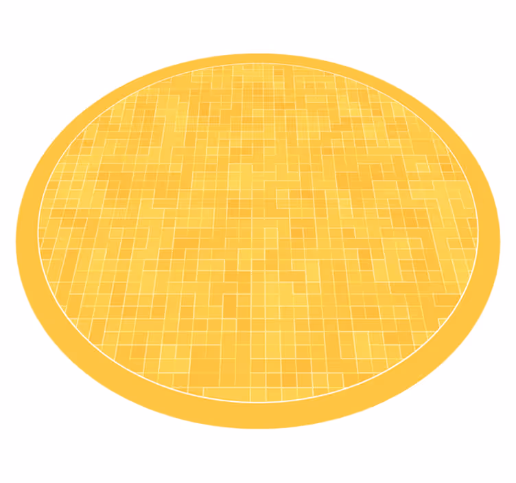 vinylový koberec s geometrickýmy tvarmi žltý mozaikový vzor - Tenstickers