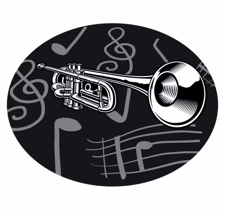 okrúhly vinylový koberec téma hudobného nástroja - Tenstickers