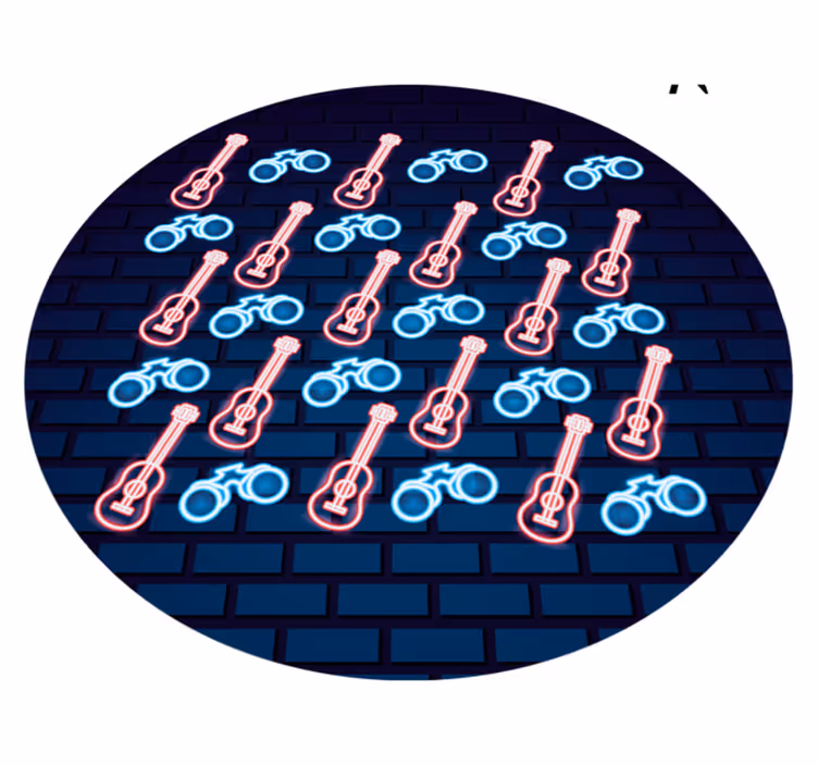 vinylový koberec pre mládež neónové hudobné vzory - Tenstickers
