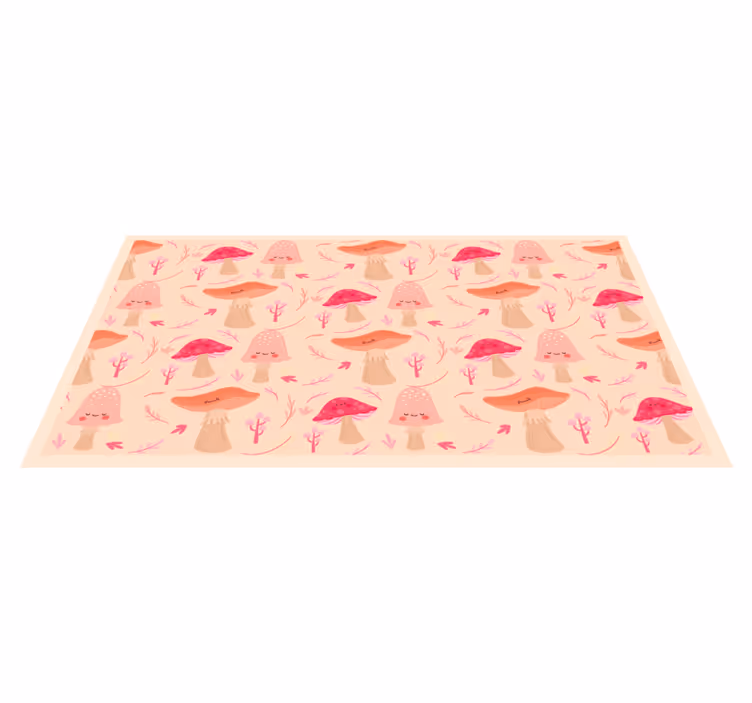 vinylový koberec s kvetmi šťastné klasické huby - Tenstickers