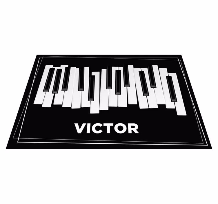 vinylový koberec s menom klavírna klávesnica prispôsobená - Tenstickers