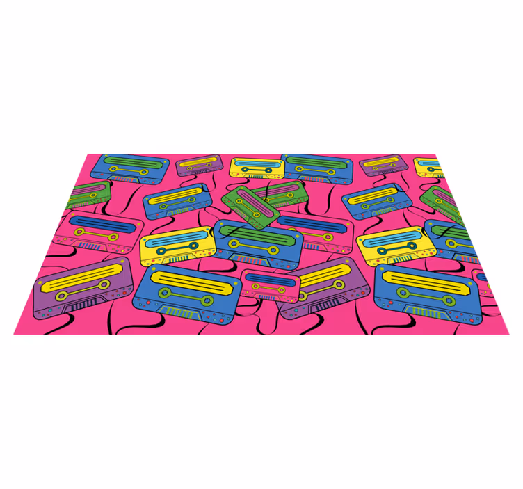 vinylový koberec pre mládež motív vintage kazety - Tenstickers