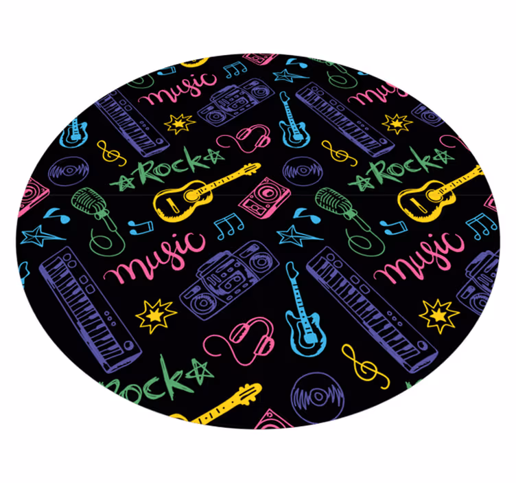 vinylový koberec pre mládež vzor hudobných ikon - Tenstickers