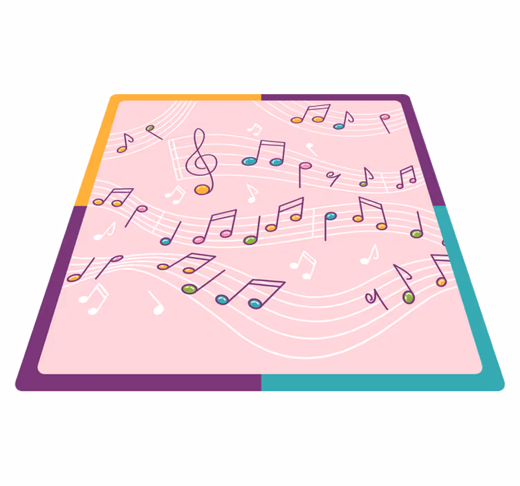 Jemný notový štvorcový vinylový koberec - Tenstickers