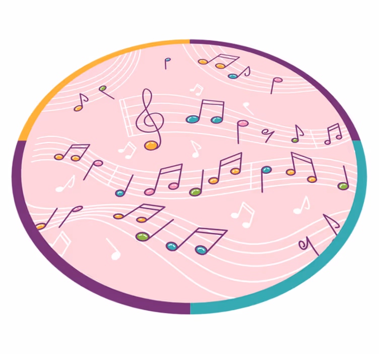 vinylový koberec pre mládež motív hudobných nôt - Tenstickers