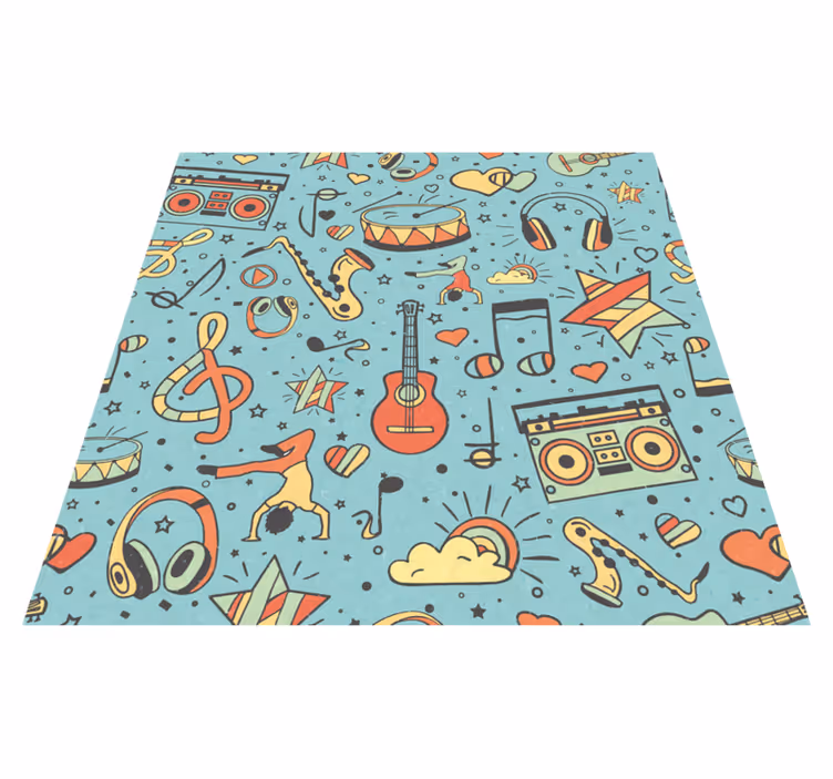 rôzne vinylové koberce pre deti hudobné symboly hravé - Tenstickers