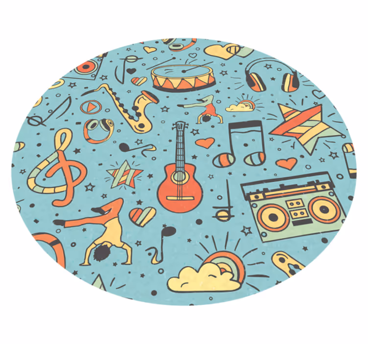 rôzne vinylové koberce pre deti téma hudobných nôt - Tenstickers