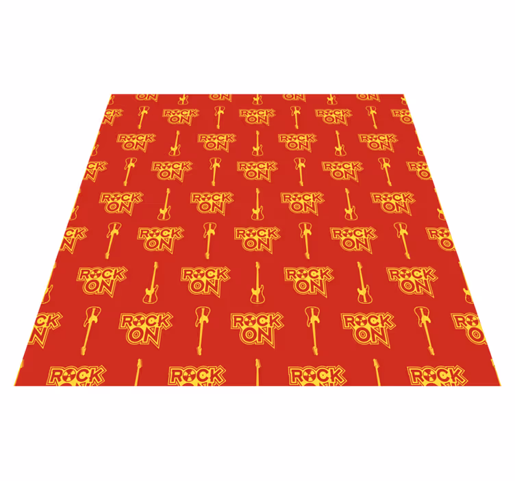Hudobný vzor retro gitary, hranatý vinylový koberec - Tenstickers