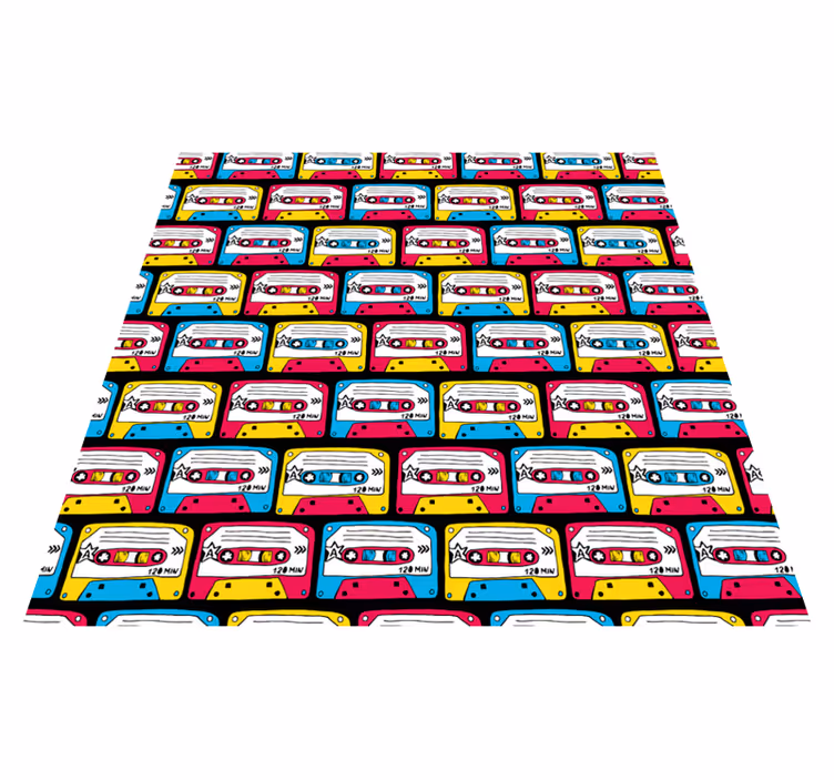 Vzorovaný vinylový koberec retro audio kazety - Tenstickers
