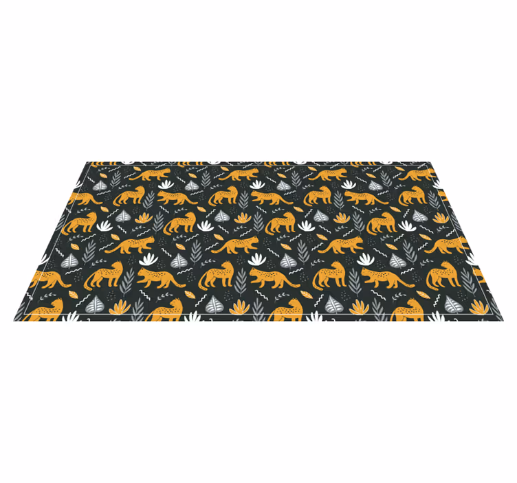 vinylové koberce zvieratá listy s leopardím vzorom - Tenstickers