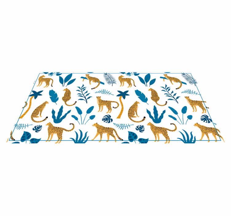 vinylový koberec pre bábätko tropický leopardí vzor - Tenstickers