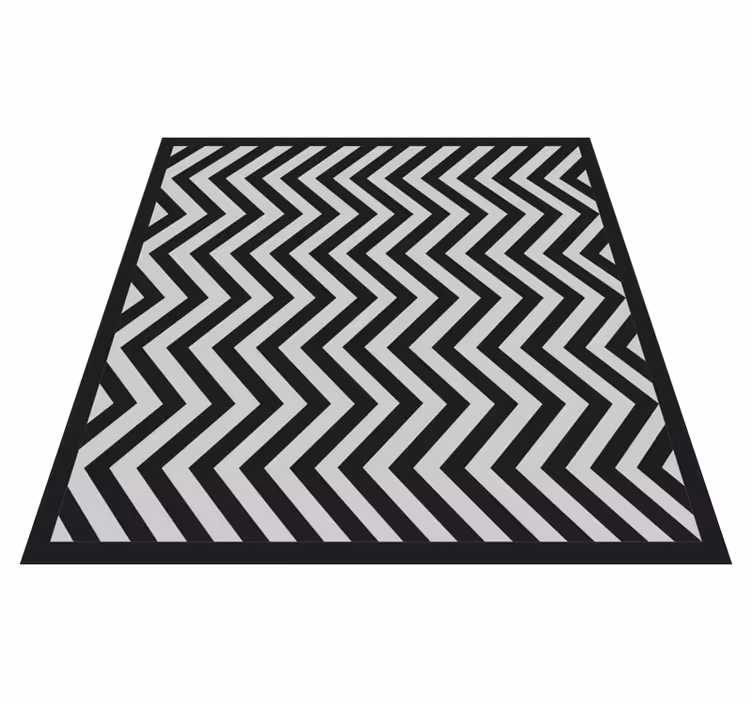 Vinylový koberec s geometrickými tvarmi čierno-sivý zigzag - Tenstickers