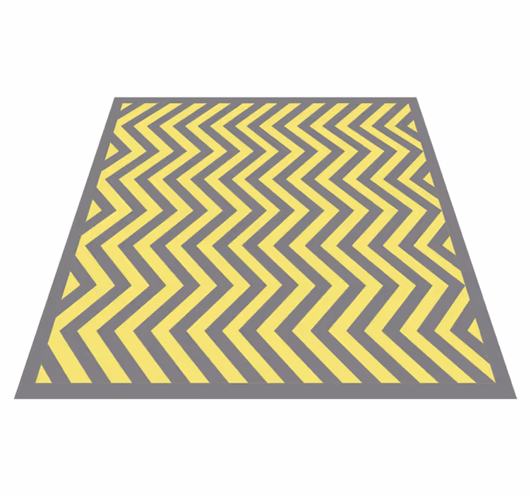 Pruhovaný vinylový koberec žltošedý chevron - Tenstickers