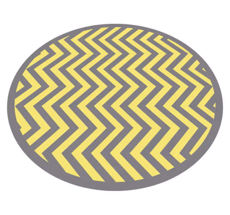 Vinylový koberec s geometrickými tvarmi šedý a žltý chevron - Tenstickers