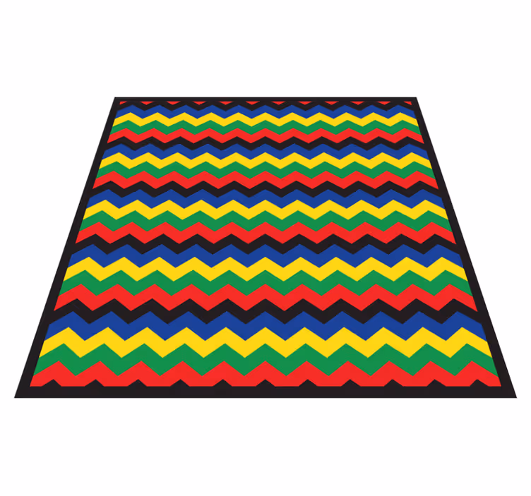 vinylový koberec s geometrickýmy tvarmi živý cikcakový prvok - Tenstickers