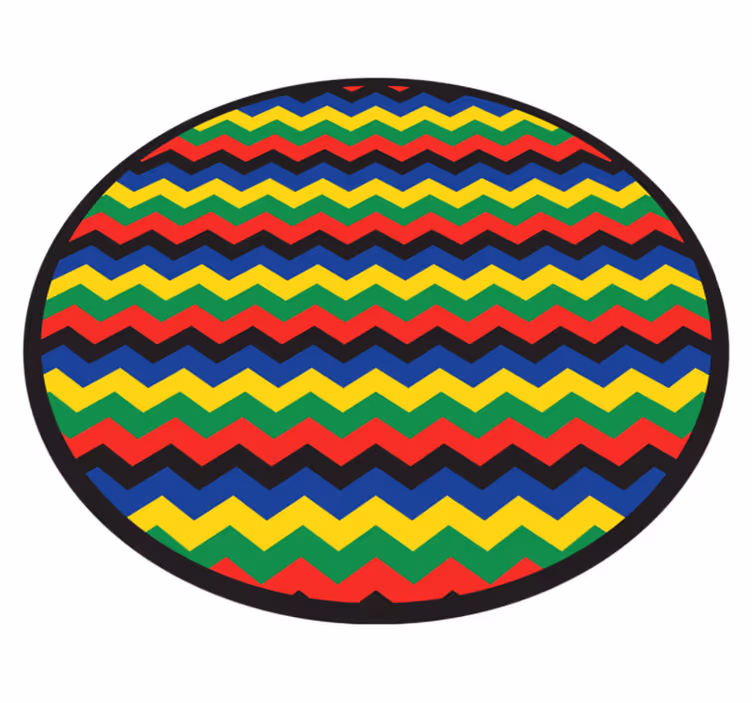 Vinylový koberec s geometrickými tvarmi v pestrých zigzagoch - Tenstickers