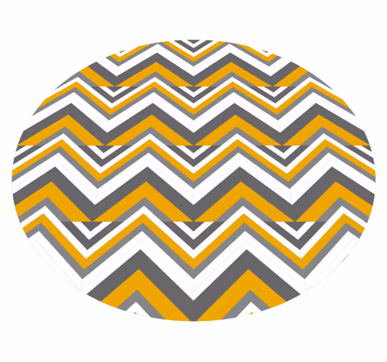 Vinylový koberec s geometrickými tvarmi chevron šedý a žltý - Tenstickers