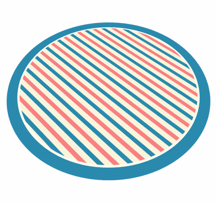 Pruhovaný vinylový koberec s kruhovým diagonálnym vzorom - Tenstickers