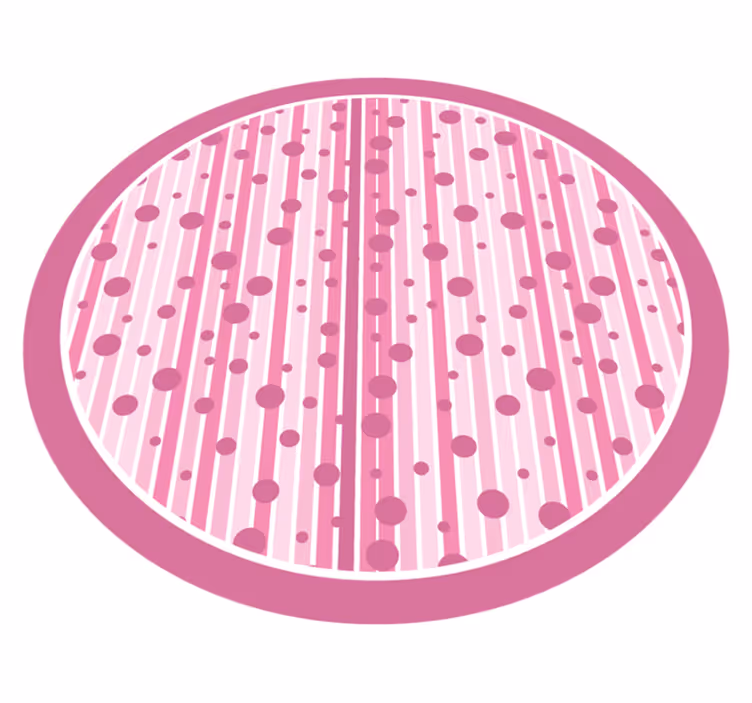 Vinylový koberec pre bábätko s ružovými pruhmi a bodkami - Tenstickers