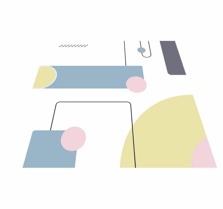 Vinylový koberec minimalisticky abstraktné pastelové formy - Tenstickers