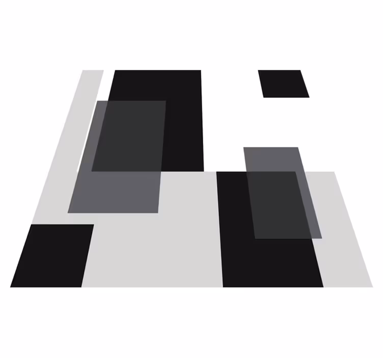 Moderný vinylový koberec s abstraktným štvorcovým vzorom - Tenstickers