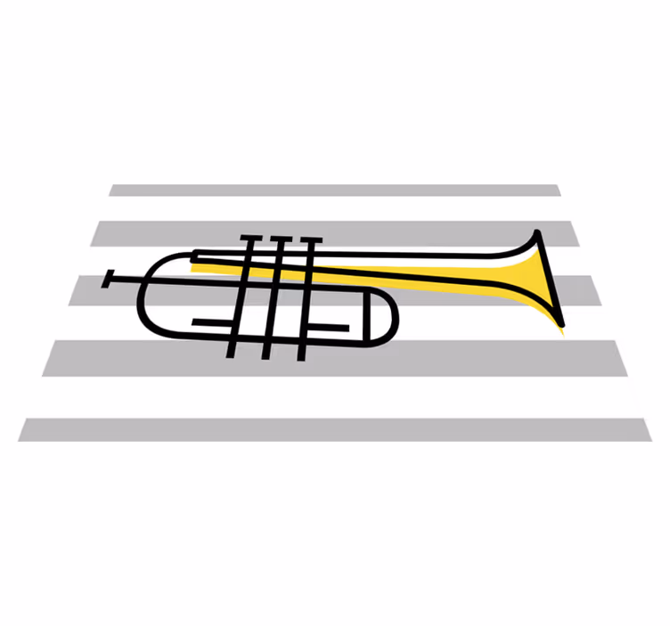 pruhovaný vinylový koberec štýlová ilustrácia trúbky - Tenstickers