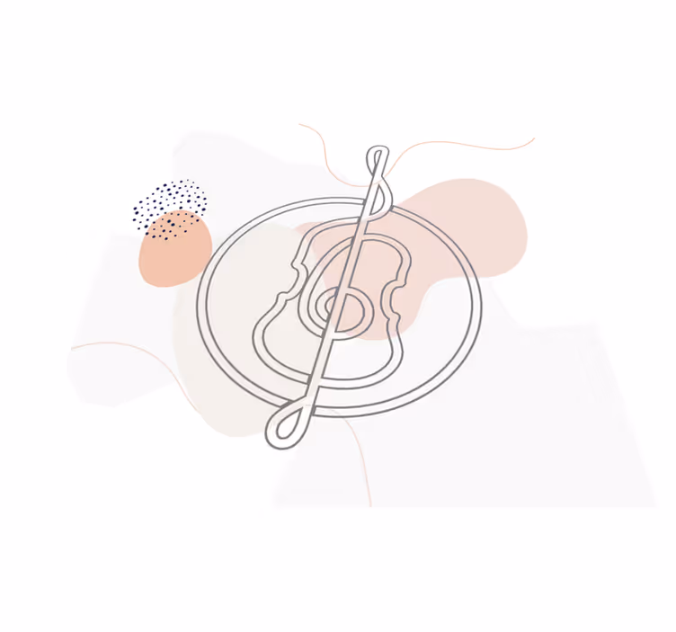 moderný vinylový koberec obrys hudobnej noty - Tenstickers