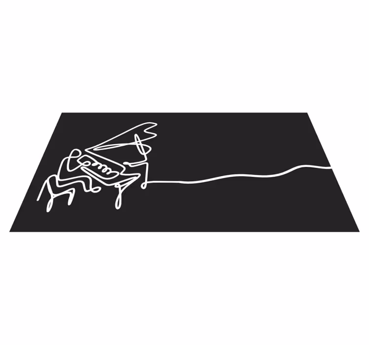 moderný vinylový koberec klavírna perokresba - Tenstickers
