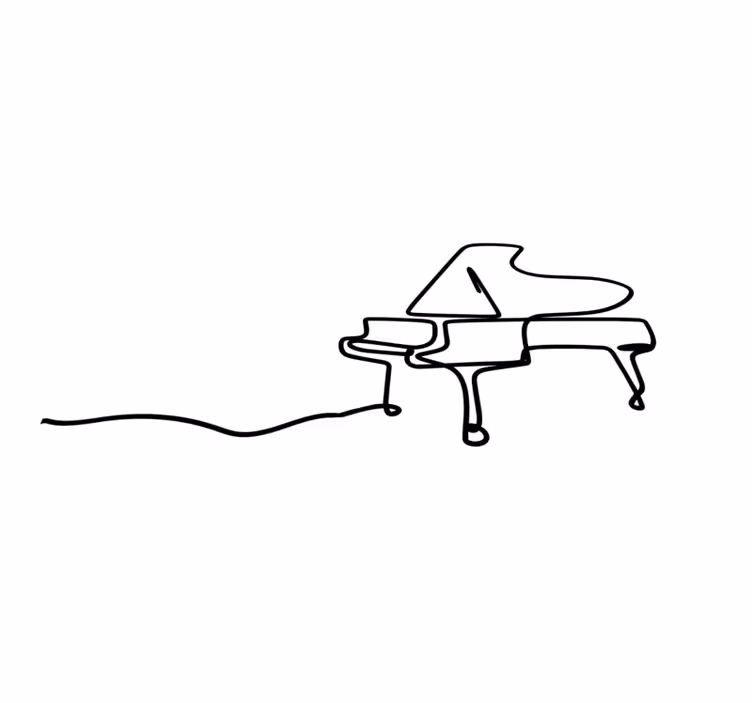 moderný vinylový koberec ilustrácia obrysu klavíra - Tenstickers