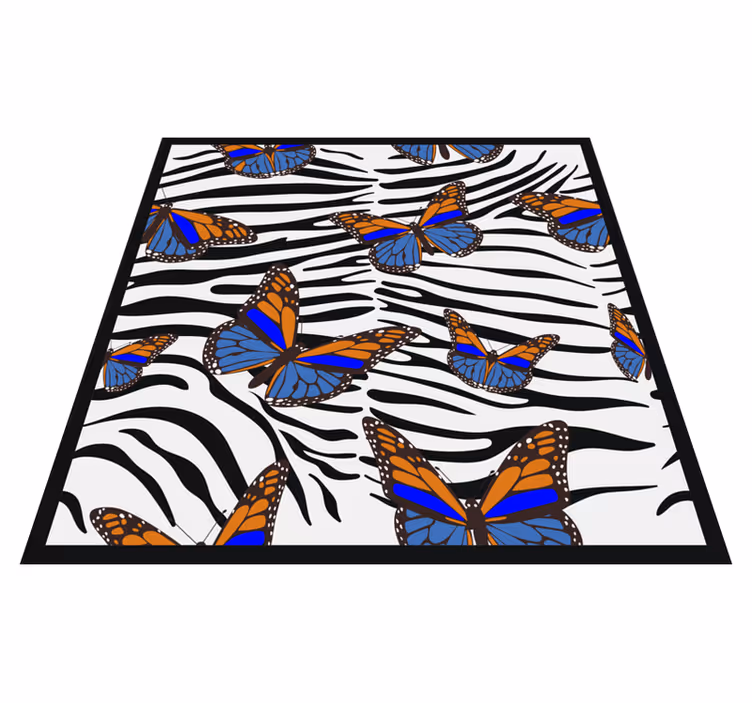 vinylový koberec zvierací vzor motýľ zebra motív - Tenstickers