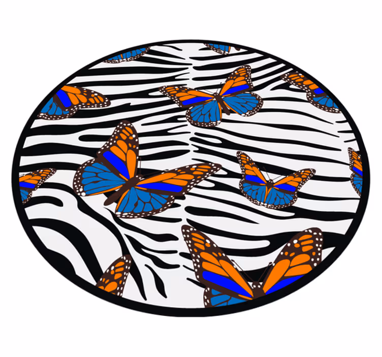 vinylový koberec zvierací vzor motýľ zebra pruhy - Tenstickers