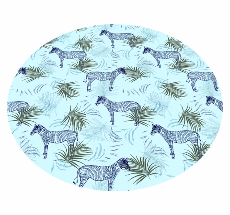 Vinylové koberce zvieratá zebra a listy - Tenstickers