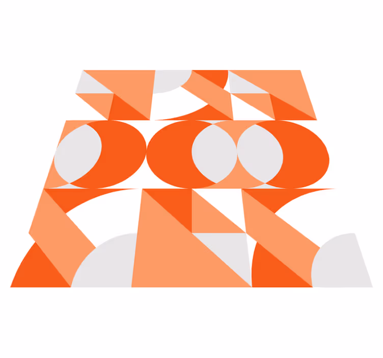 Vinylový koberec s geometrickými tvarmi v retro štýle - Tenstickers